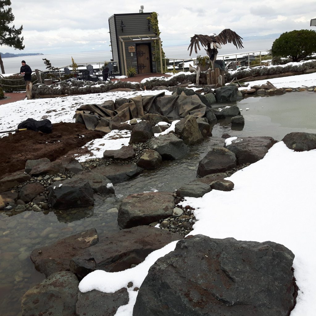 Kingfisher garden installation