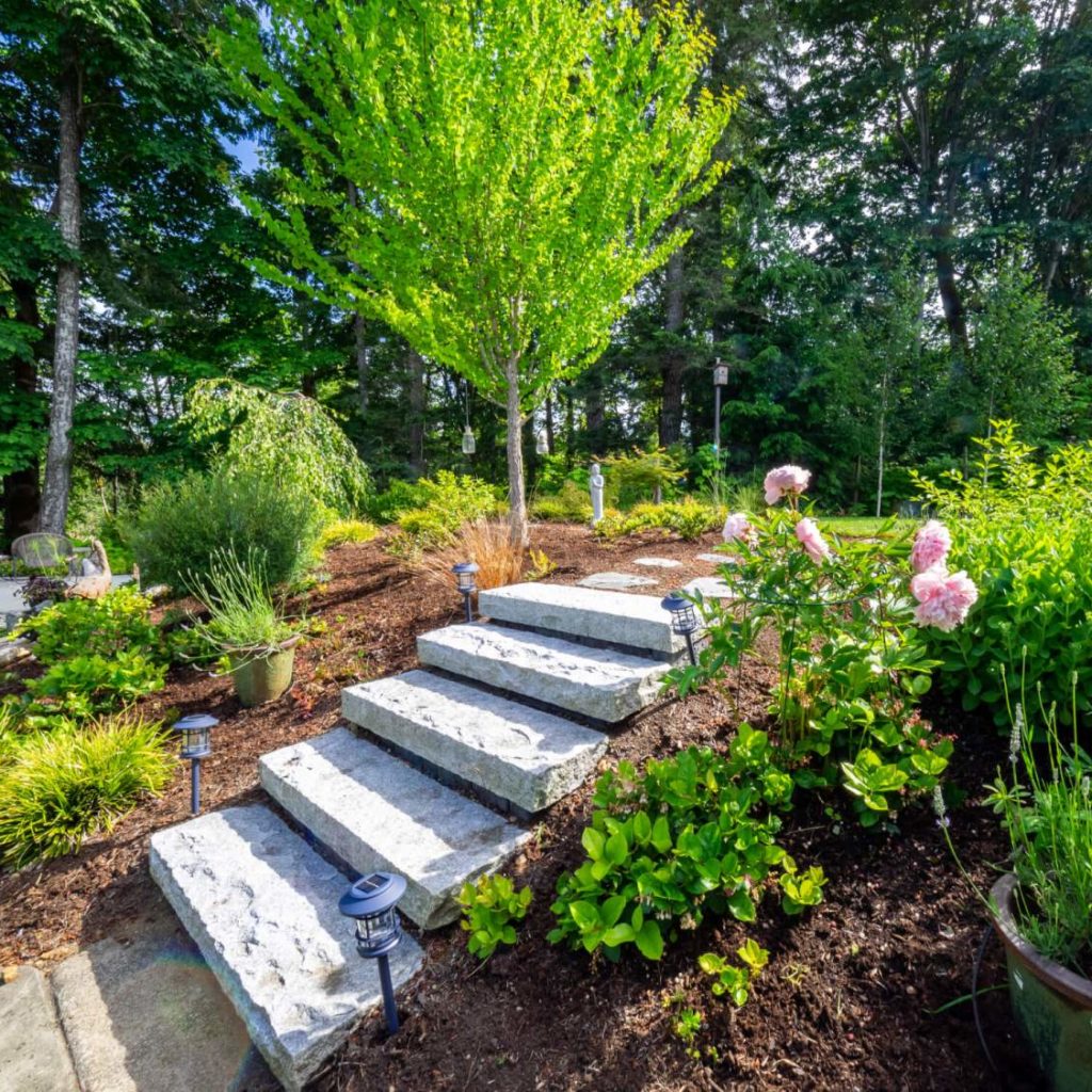 woodland garden stairs